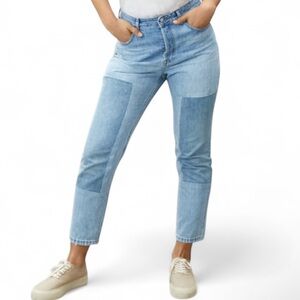 EVERLANE Curvy '90s Cheeky Straight Jean Patchwork Light Wash Organic | 30 Crop